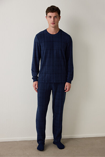 Penti Men's Plaid Oversize Cotton Pajama Set