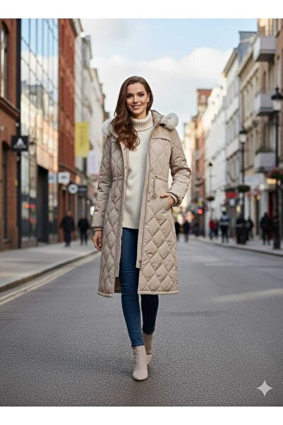 KMKkombin معطف نسائي مبطن بأكمام مطاطية 198