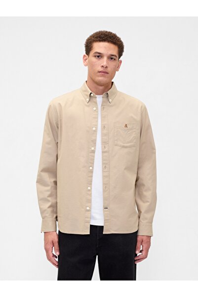 GAP Erkek Krem Oxford Gömlek Standart Kalıp