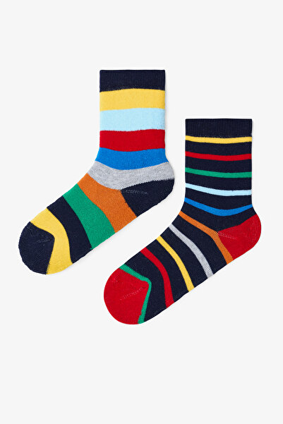 Penti Erkek Çocuk Joyful Çizgili Pamuklu 2'li Soket Çorap