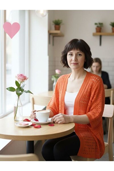 URUMDAY Knitwear Perforated Buttonless Sizeless Cardigan