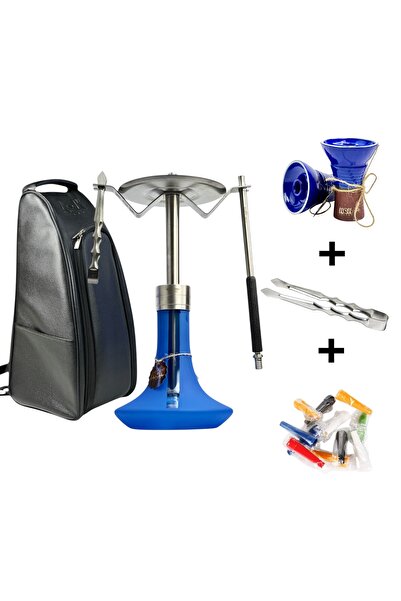 wow legend Xros Blue Model Çantalı Çelik Nargile Takımı
