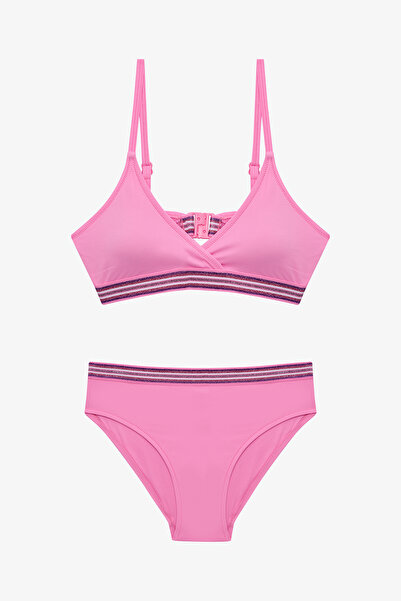 Penti Açık Pembe Genç Kız Shay İnce Bant Detaylı Üçgen Bikini Takımı