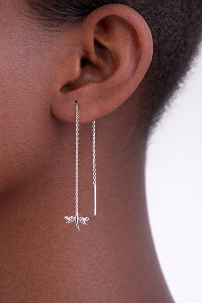 Argentum Concept 925 Ayar Gümüş Yusufçuklu Zincir Küpe - K017201