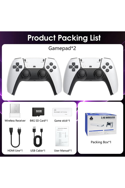 Choice جهاز ألعاب فيديو M15 بسعة 64 جيجابايت، يحتوي على 40000 لعبة، يدعم دقة ...