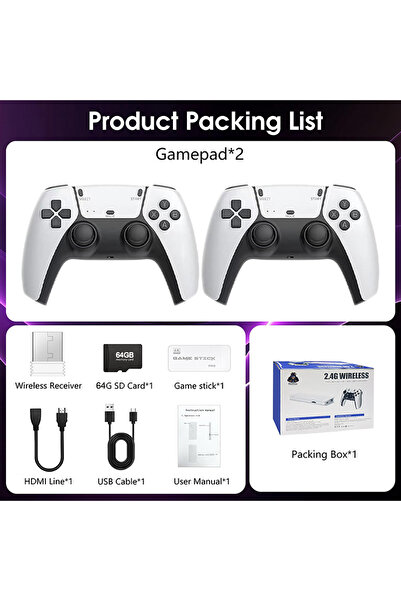 Choice جهاز ألعاب M15 4K TV Game Stick بسعة 64 جيجابايت، يحتوي على أكثر من 40...