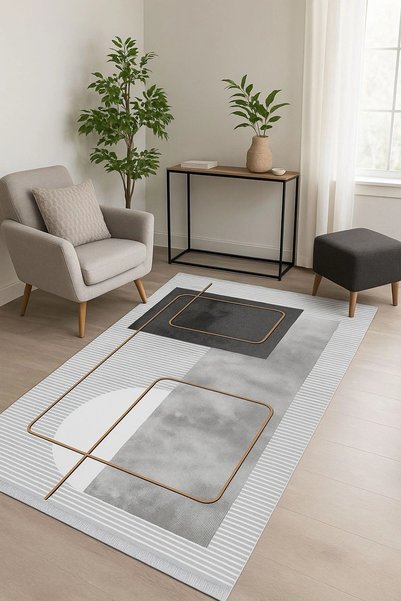BLGHOME GEOMETRİK ÇİZGİ DESEN TASARIM MODERN HALI DEKORATİF KİLİM