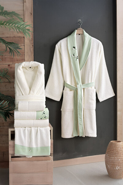 Sarev Latina Ecru/Ecru Mood Comfort 6 Piece Family Bathrobe Set