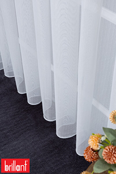 Brillant Keten Dokulu Yumuşak Ütü İstemez Kırışmaz Yeni Sezon Salon Oda Tül P...