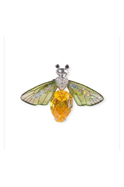 ESJ Kristal Taş Arı Kadın Broş Ebat: 3,3*4,6 cm