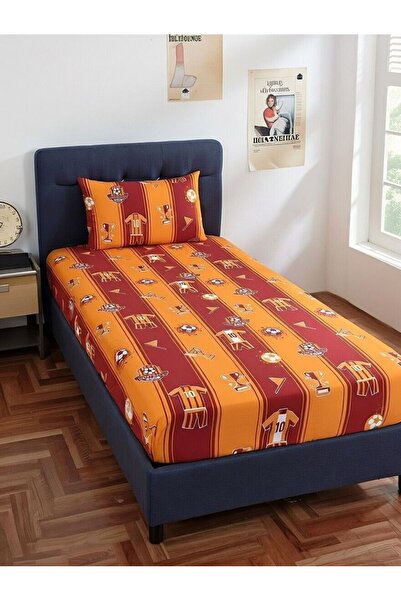 Touch Yellow Red Single Elastic Sheet Set - Padded Fan