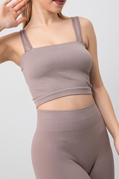 Doremi Безшовний спортивний бюстгальтер з товстими бретелями та квадратним ви...