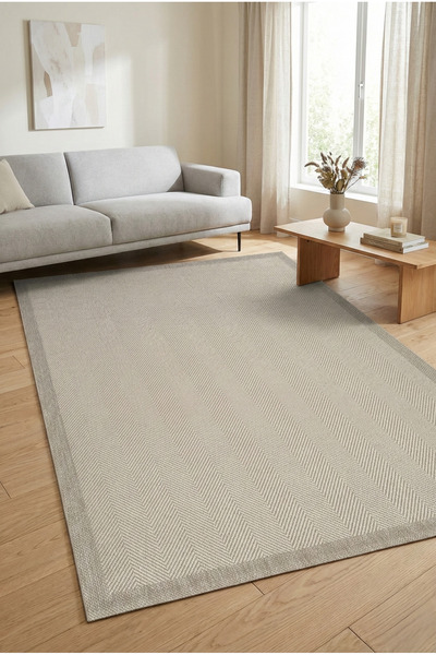 Anaska Home Çerçeveli Dokuma Kaymaz Taban Makinede Yıkanabilir Modern Dikdört...