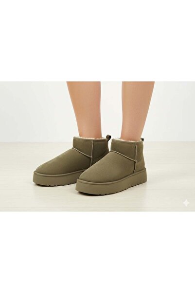 Luvesta Shoes Mini Bot Yüksek Tabanlı Vizon