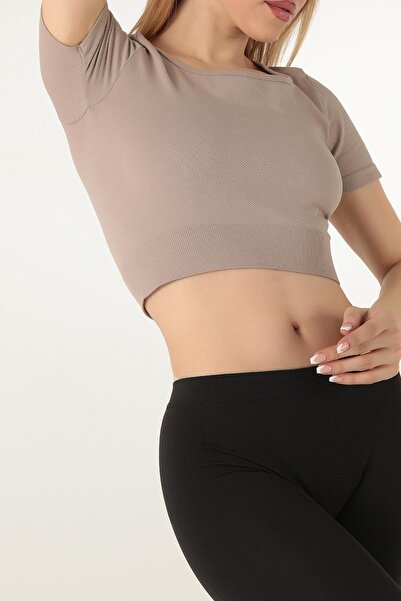 Doremi Κοντό μανίκι χωρίς ραφή Crop Top