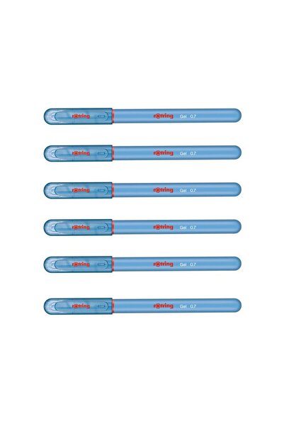 Rotring Jel Mürekkepli Tükenmez Kalem Açık Mavi 6'lı