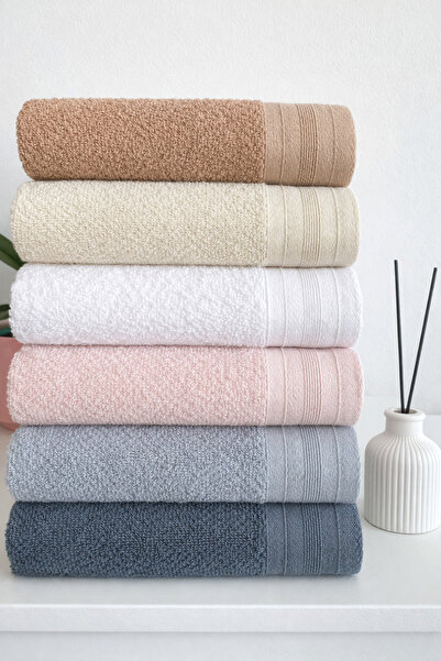 towboo مجموعة من 6 مناشف قطنية للوجه واليدين صديقة للبيئة مقاس 50×80 (رمادي غ...