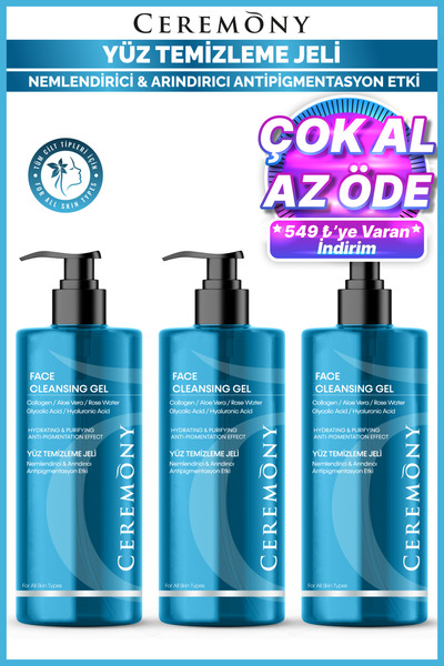 Ceremony Nemlendirici & Arındırıcı & Antipigmentasyon Etkili Yüz Temizleme Je...