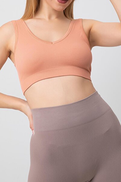 Doremi Безшовний спортивний бюстгальтер з V-подібним вирізом, товстими бретел...