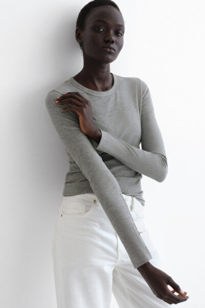 H&M Pamuk Karışımlı ve Ribanalı Üst