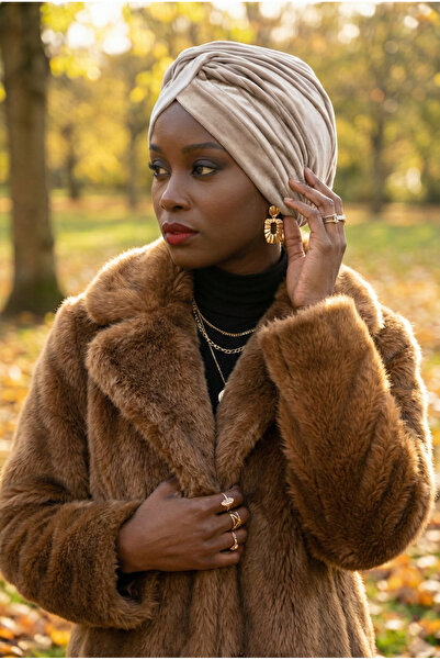 fidan bone غطاء رأس طبي جاهز من الفرو المخملي على شكل عمامة مناسب للاستخدام ا...