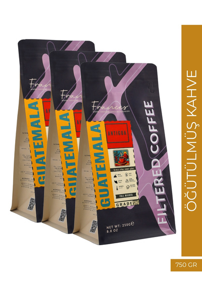 FRANCES %100 Arabica Guatemala | Öğütülmüş Filtre Kahve | 3x250g | Dengeli Gö...