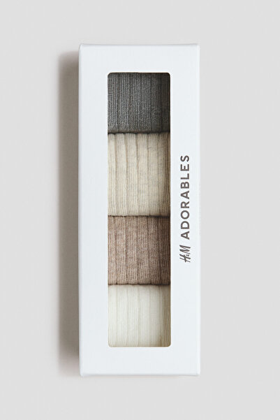 H&M 4'lü Lastik Örgülü Çorap