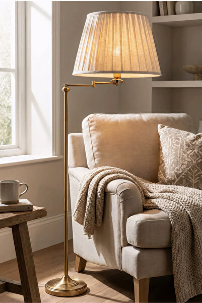 Genel Markalar Işın Bronz Retro Lambader Retro Mafsallı Lambader