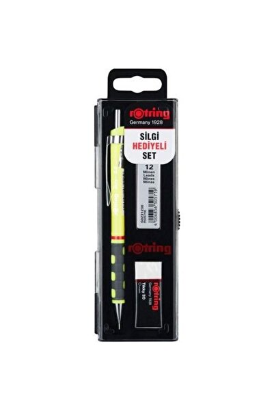 Rotring Tikky Okul Seti 0.5 mm Neon Sarı Versatil Kalem + Silgi + Uç