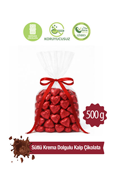 Milat Special Kırmızı Sargılı Kalp Sütlü Dökme Çikolata 500 Gr.