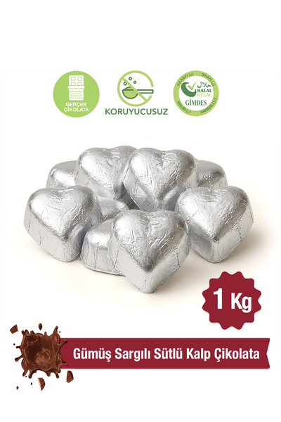 Milat Special Gümüş Sargılı Kalp Sütlü Dökme Çikolata 1 Kg