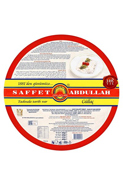 Saffet Abdullah Güllaç Tepsi Ambalaj 400 gr x 2 Paket