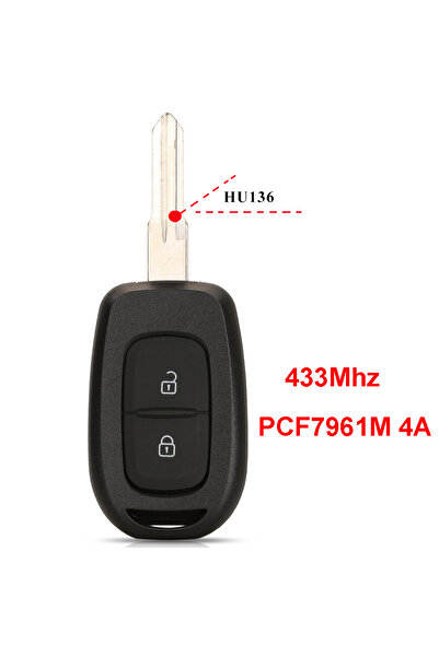 Choice مفتاح السيارة عن بعد HU136 بتردد 433 ميجاهرتز PCF7961M 4A لسيارات رينو...