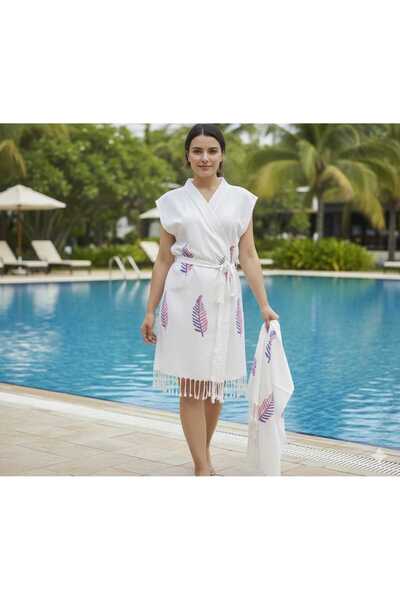 Nevin Acar Set de 2 halate de baie de plajă și peshtemal de plajă fără mâneci...