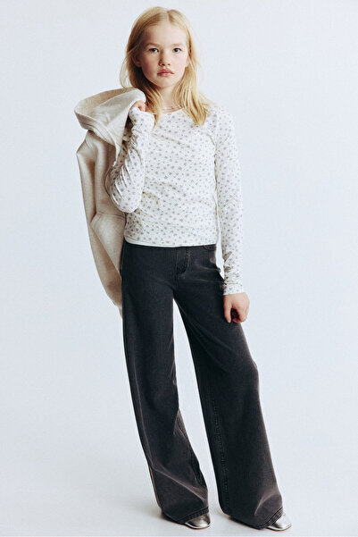 H&M Kot Görünümlü Geniş Pantolon