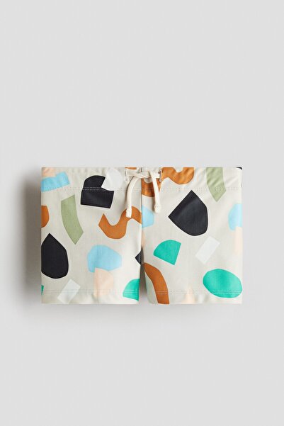 H&M Baskılı Kısa Şort Mayo