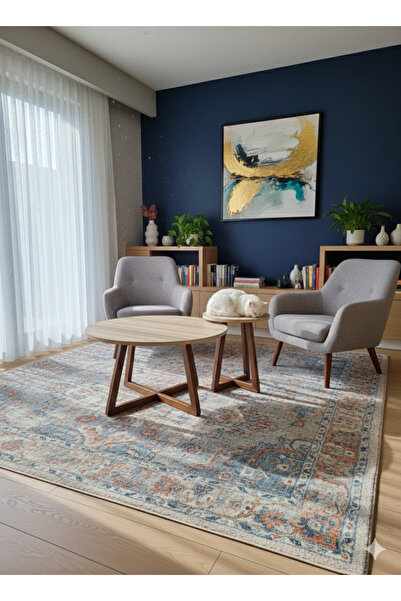 Carpinus Orta Sehpa + Yan Sehpa 2’li Set | Gürgen Ayaklı, Traverten MDF Tabla