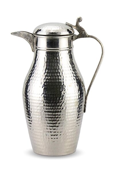 Sonay Bakırcılık Kapaklı Dövme Debbe Nikelli Bakır Sürahi