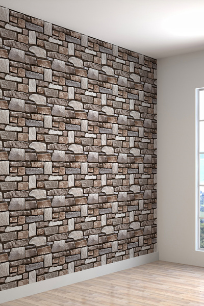 dreamwall Duvar Kağıdı Taş Duvar Desenli Silinebilir Tekstil Duvar Kağıdı