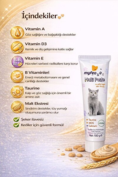 MYFEO Kedi Malt Paste B Plus Damla Multivitamin Paste