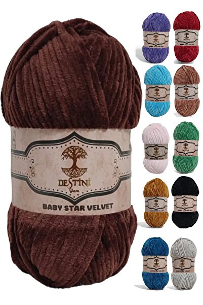 destini Βελούδινο νήμα πλεξίματος 100 gr 120 Mt Βρεφική κουβέρτα, ζακέτα, παν...