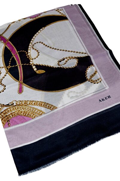 Aker شال قطني صيفي - منقوش - 8088777-412