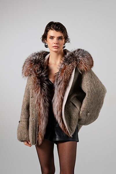 Valmenti Kadın Tekstil Bej Kaban Mont