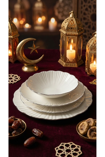 qtahya homes queen of kütahya Timeless Elegance Yemek Takımı 24 Parça Gerçek ...