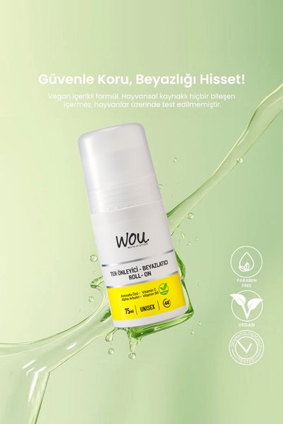 WOU World of Unique Ter Önleyici Beyazlatıcı Roll-on 75ml.3 Adet Özel Set