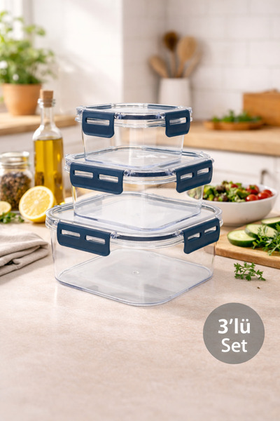 Nesto Home 3 Square Lockable Gasketed Storage Containers
