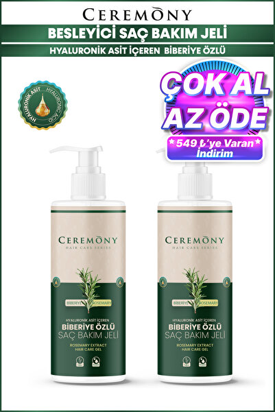 Ceremony Saç Uzatma Etkili Biberiye Bakım Jeli 200 Ml x2 Adet