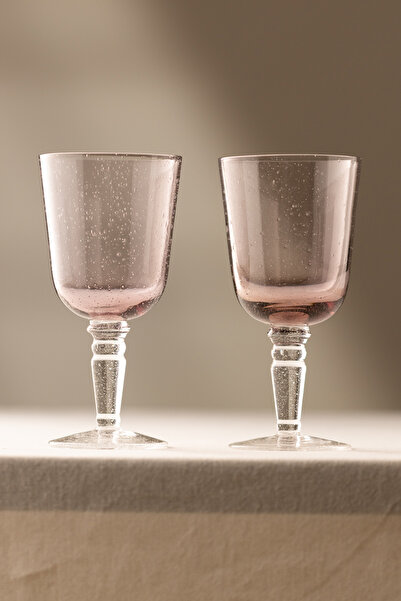 Rakle Rita El Yapımı Kendinden Renkli 2'li Kadeh Seti Mor 330 cc