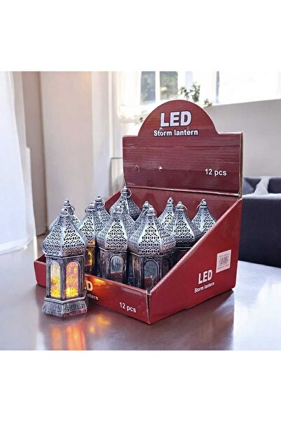 Party and Story فانوس رمضان للديكورات المنزلية فضي 12 قطعة