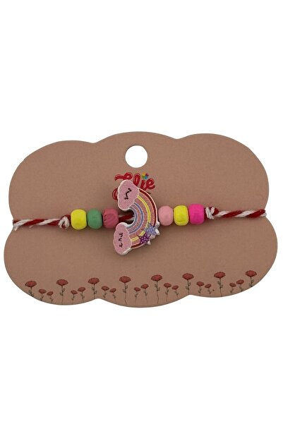 Flippy Martisor Bratara Multicolora pentru Copii, din Lemn si Textil, Model 15